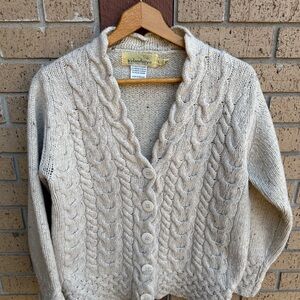 Horseshoe Cable Cardigan, Cream (chalk stone) Sweater